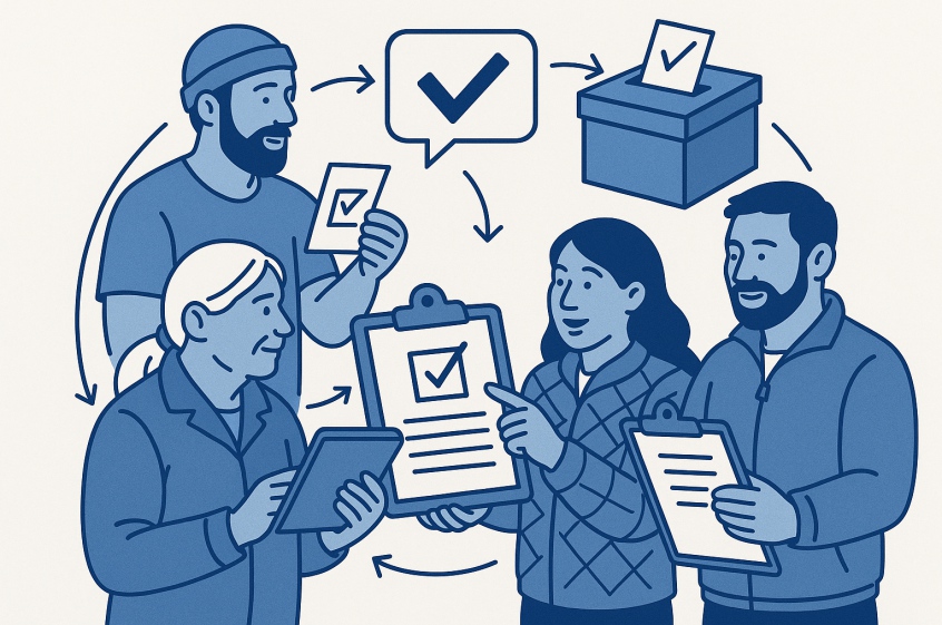 Community engagement in Alaska, people talking and sharing resources